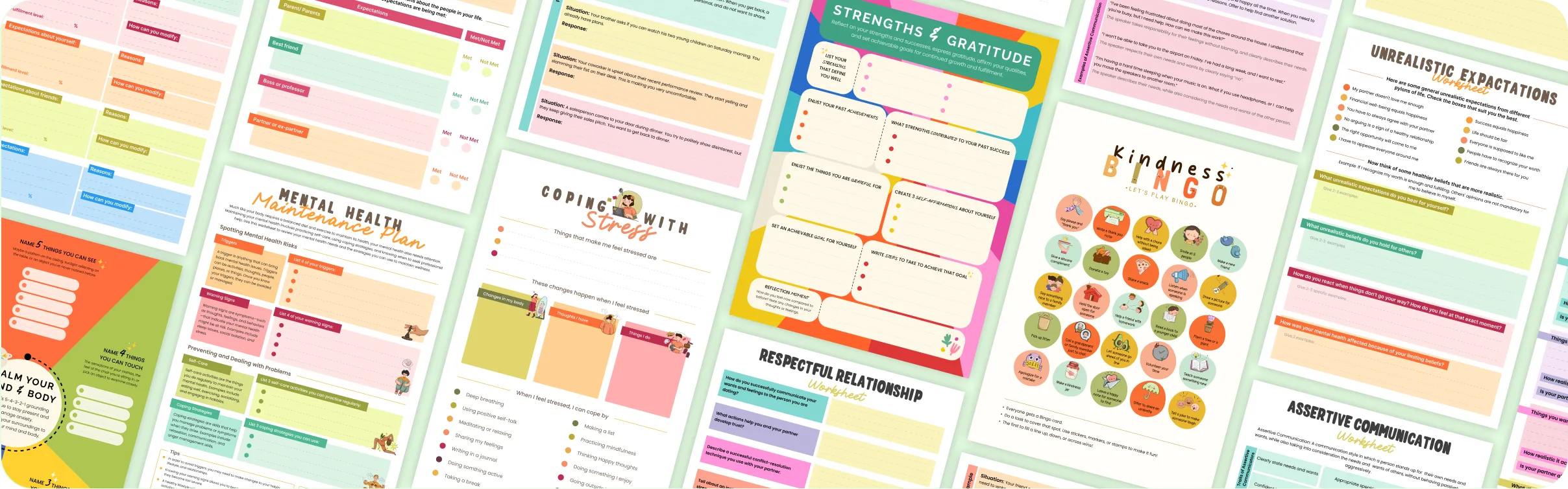 Mental Health Printable Worksheets - Mental Health Activity