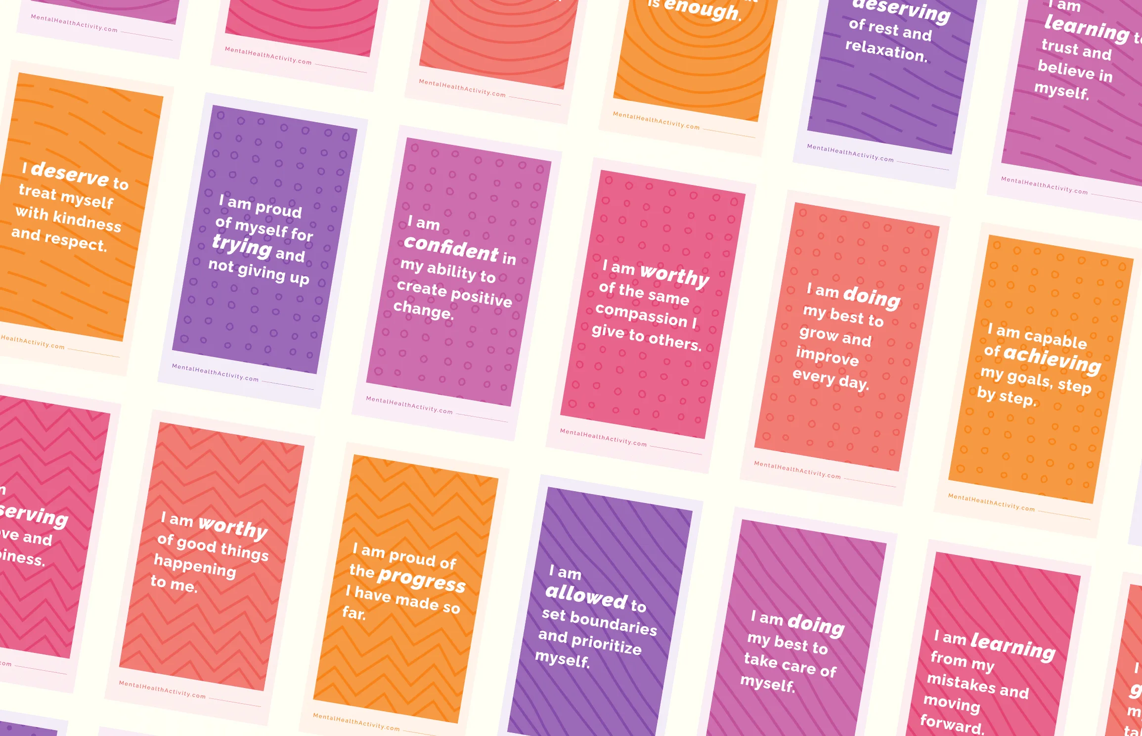 self-esteem affirmation cards -
