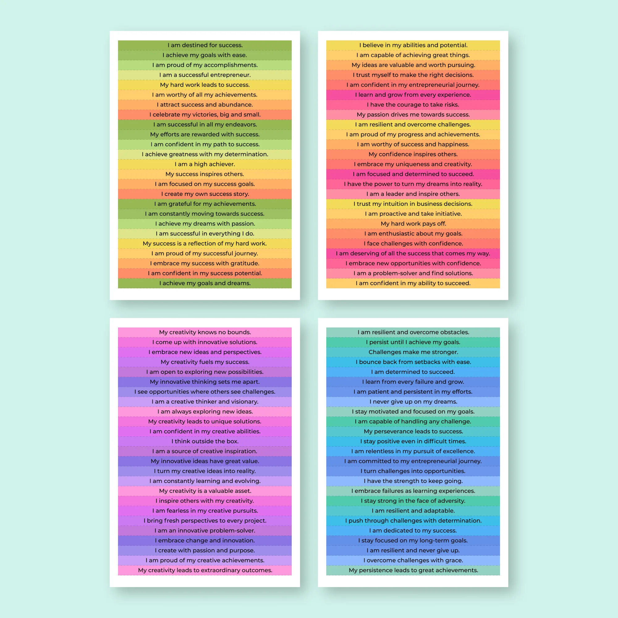 Affirmations for Teenpreneurs