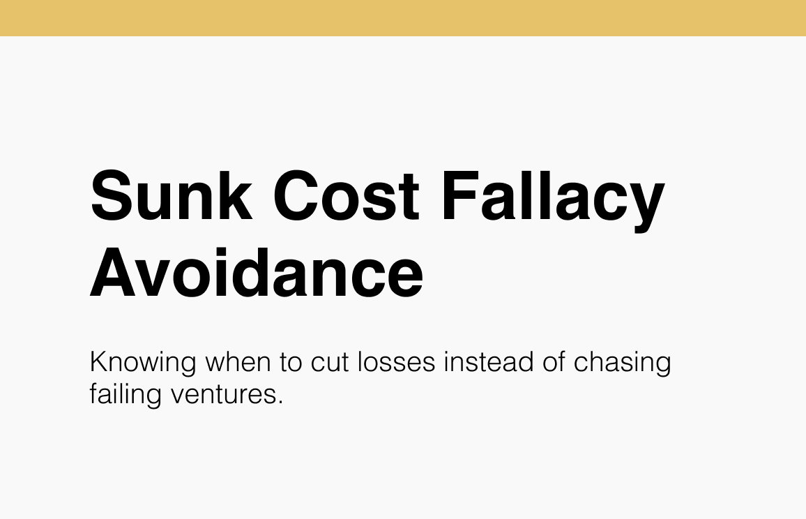 116 Sunk Cost Fallacy Avoidance