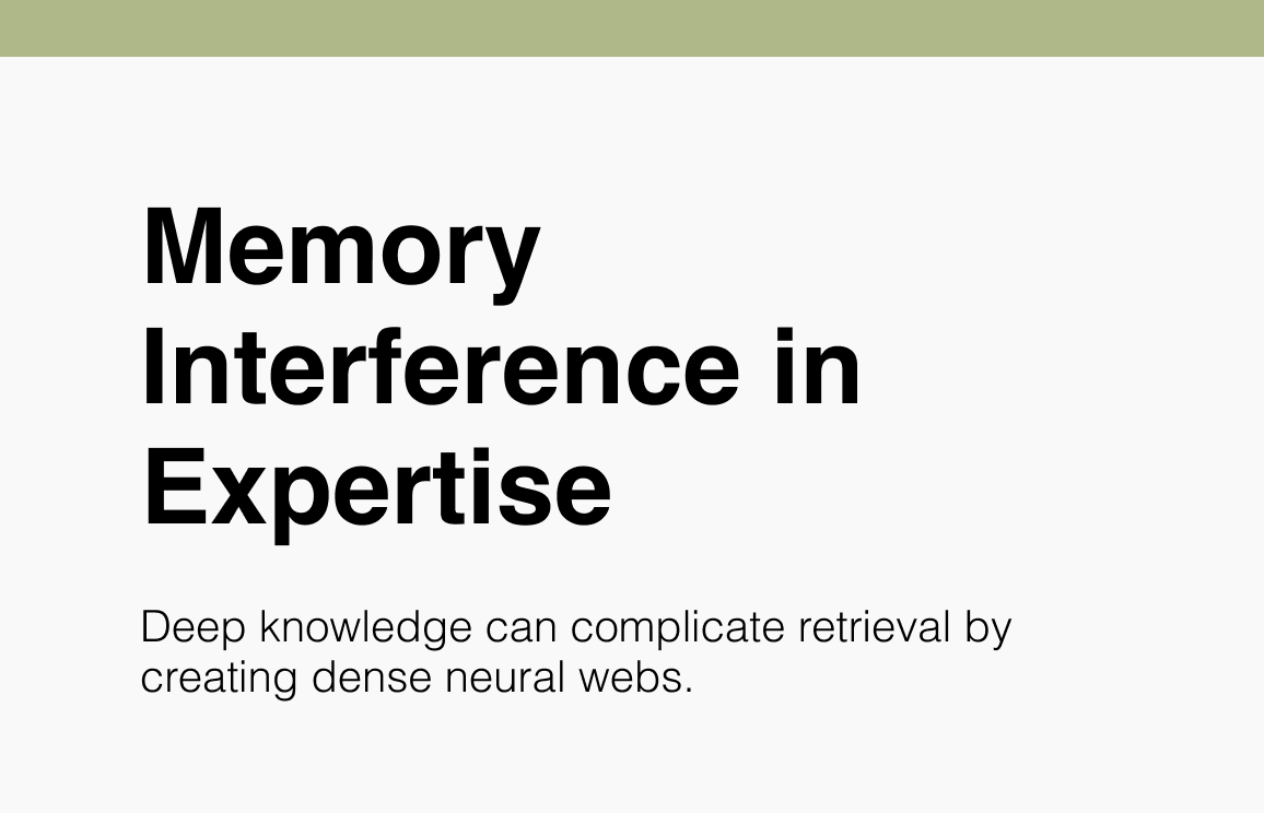 Memory Interference in Expertise