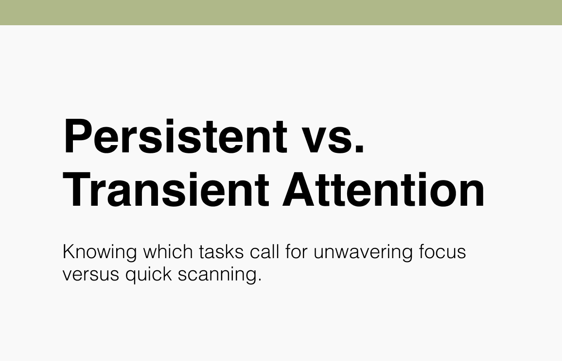 180 Persistent vs. Transient Attention