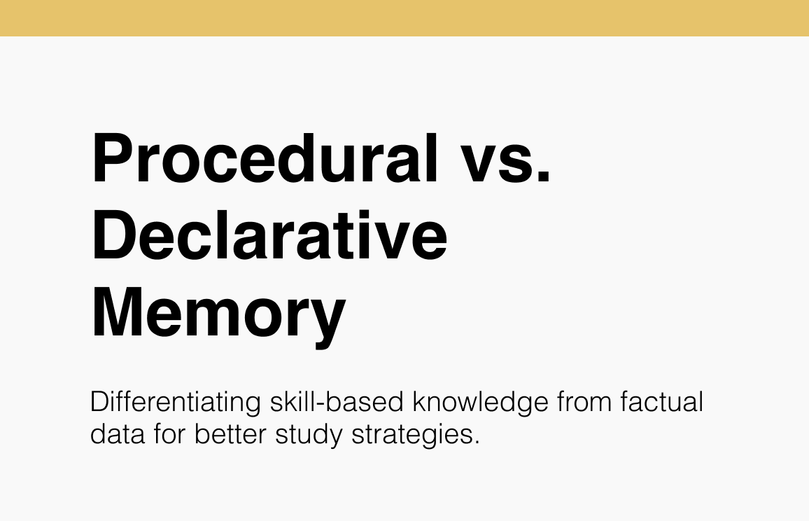 20 Things About Procedural vs. Declarative Memory - mental Health Activity
